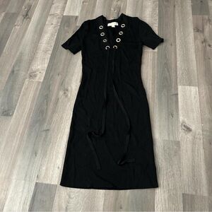 Michael Kors Ribbed Black Bodycon Dress